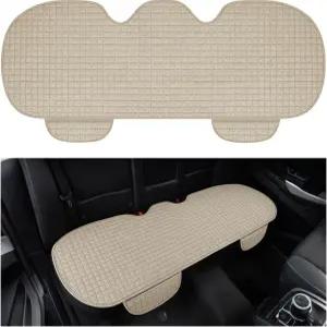 자동차 뒷좌석 커버 통기성 방수 차량 보호대 수납 포켓 편안한 쿠션 패드 SUV RV 트럭용 유니버설 베이지