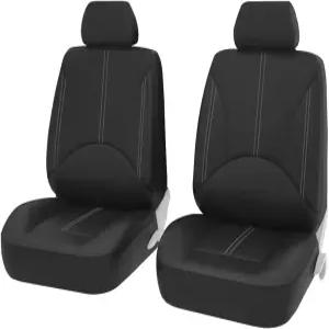 HZEL 카시트 커버 4PCS 가죽 방수 차량 앞좌석 보호기 풀 세트 에어백과 호환되는 미끄럼 방지 자동차 내부