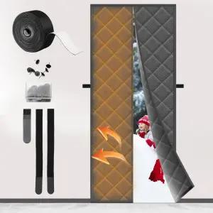 겨울용 칼라노핀 마그네틱 단열 도어 커튼 임시 커버 스크린은 크기 32인치 x 80인치 옥스포드 두꺼운 면