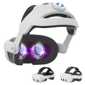 Quest 3S/Quest3용 쿠젯 디자인 컴포트 헤드 스트랩 액세서리, 조절 가능한 힌지와 확대된 지지대를 갖춘 엘리트 교체, 휴대용 케이스에 적합한 VR 액세서리