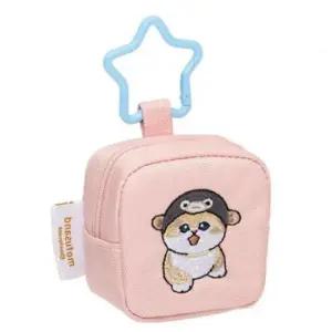 모후샌드 고양이 자수 사각 미니 파우치 7cm 핑크