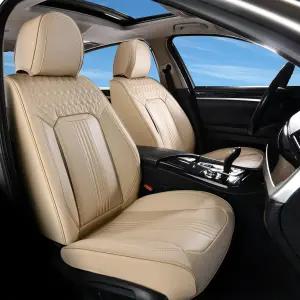 커버라도 시트 카시트 앞좌석 베이지 방수 쿠션 프론트 가죽 프로텍터 유니버설 핏 대부분의 자동차