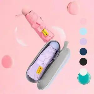 uv 미니 휴대용 자외선 캡슐 가벼운 양산 우 초경량 차단 우산