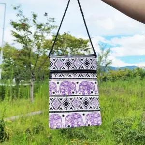 [라일리] Rly 태국 캔버스 코끼리 미니 크로스 가방 퍼플 G