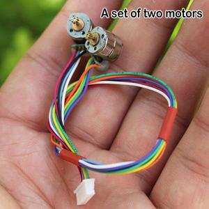 한쌍의 마이크로 미니 스테퍼 모터 소형 8mm 전기 2상 4선 정밀구리 및 연결 와이어 포함
