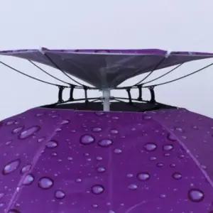 머리에 2단 중형 퍼플 쓰는 우산모자 모자우산 헬멧우