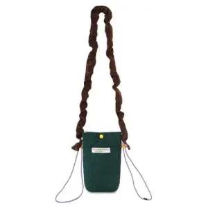 골덴 곱창끈 미니 크로스백 핸드폰 가방 다크그린