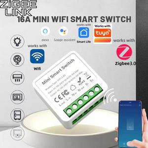 Tuya 미니 Wifi ZigBee 3.0 스마트 스위치 홈 DIY 조명 모듈 양방향 제어 음성 Alexa Alice Google