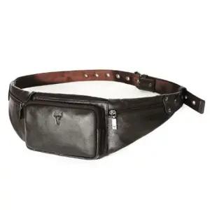 가죽 슬림 빈티지 힙색 남성 크로스백 브라운 남성