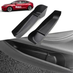 20212026 Tesla Model X 도어 사이드 보관함 2PCS TPE 프론트 포켓과 호환되는 Jaronx는 액세서리용 정리함