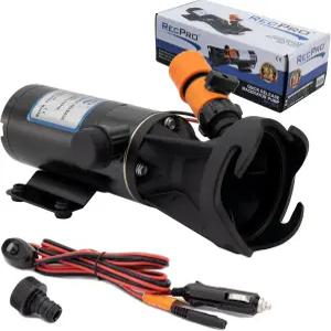 RecPro RV 12볼트 맥세레이터 펌프 휴대용 12GPM 하수 폐기물 그라인더 모터홈 및 캠핑카용 유연한