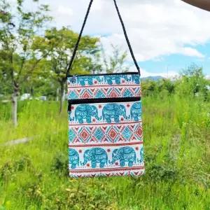 [라일리] Rly 태국 캔버스 코끼리 미니 크로스 가방 그린 오렌