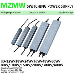 IP67 방수 LED 드라이버 스위칭 전원 공급 장치 12W 18W 24W 48W 60W 100W 200W 300W 400W 12V 24V 조명 변