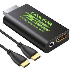 [미국배송] 소니 플레이스테이션 2용 LINKFOR PS2-HDMI 변환기 HDTV 모니터용 3.5MM 헤드폰 오디오 잭(3피트 HDMI 케이블 포함 변환기) 어댑터