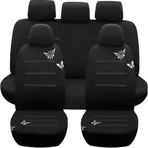 Osilly 9PCS 풀 세트 카시트 커버 자동차 앞뒤 분리 벤치 보호 가벼운 통기성 내구성 세탁 가능 에어백