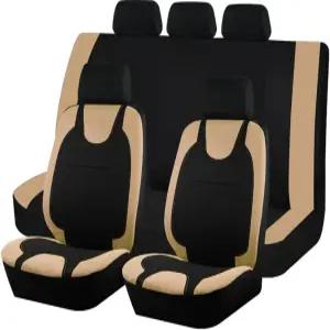 카시트 커버 풀세트 5개의 헤드레스트 있는 폴리에스터 차량 전면 및 후면 벤치 시트 프로텍터 자동차 실내