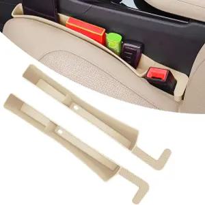 2PCS 카시트 갭 필러 2개의 수납 공간이 있는 낙하 방지 차량 콘솔 틈새 차단기 시트 사이드 솔기 정리
