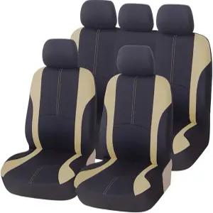 AICEL 9피스 카시트 커버 풀세트 앞뒤 분리 벤치 오토시트 프로텍터 투톤 워셔블 자동차 대부분의 세단