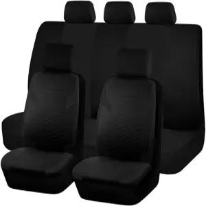 카시트 커버 풀 세트 9PCS 로우백 차량 앞뒤 시트 보호대 탈착식 헤드레스트 5개 워셔블 자동차 실내