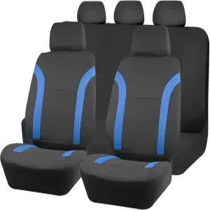 카시트 커버 풀 세트 3D 폼 백 서포트가 있는 9PCS 방수 차량 앞뒤 분리 벤치 통기성 오토시트 보호