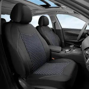 커버라도 앞좌석 통기성 메시 및 가죽 카시트 프로텍터 블랙 운전석 쿠션 유니버설 자동차 시트 대부분의