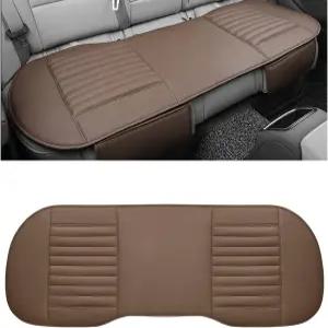 가죽 카시트 커버 통기성 뒷좌석 하단 쿠션 패드 충전 대나무 수납 포켓이 있는 편안한 미끄럼 방지 차량용