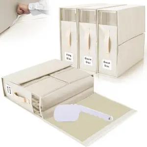 ALCOVA 4팩 침대 시트 정리함 및 보관함 터커 1개 포함