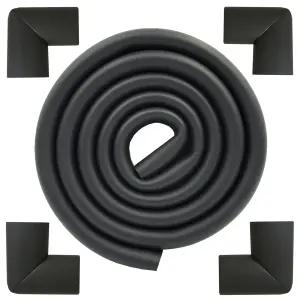 M2cbridge U 셰이프 엑스트라 두꺼운 가구 테이블 가장자리 보호대 폼 6.5피트모서리 4개 포함 검은색