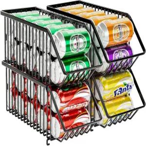 보에텍 소다 캔 정리함 4팩 팬트리용 스태커블 보관함 수프 디스펜서 애완동물 사료