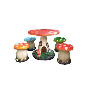 정원 테이블 버섯 탁자 의자 장식 조경 공원 세트