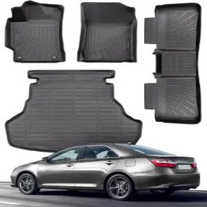 도요타 캠리 LE/SE/XSE/XLE TPE용 4PCS 컷 플로어 매트 2015 2017 전천후 가드 미끄럼 방지 전면 후방 화물