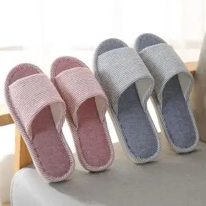 [라일리] Rly 스트라이프 코튼 앞트임 실내화 여성용 핑크 25