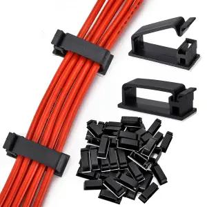 PC 노트북 이더넷 케이블 데스크톱 홈 오피스용 5Pcs 자체 접착 관리 클립 정리용 와이어 코드 홀더2.1 x