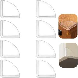 8pcs 테이블 모서리 보호대 날카로운 가구를 덮는 투명 가장자리 안전 충돌 방지 범퍼 캐비닛 창문 적합