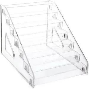 QKeeer 클리어 매니큐어 정리함 7겹 아크릴 페인트 에센셜 오일 보관 선반 공예 미니어처 홀더 메이크업