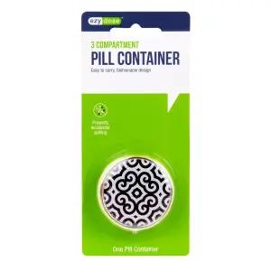 이지 도즈 패션 데일리 라운드 휴대용 이동식 포켓 약국 알약 상자 정리함 및 비타민 용기 스냅 셧 뚜껑