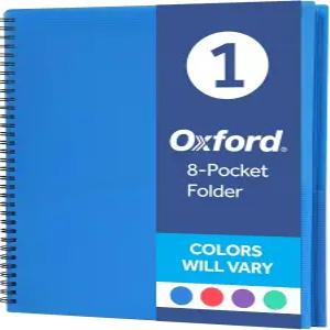 옥스포드 폴리 8포켓 정리함 편지 크기 폴더 내구성이 뛰어난 반투명 와이어 바인딩 200장의 시트 다양한