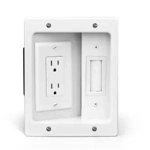 월 케이블 컨실러 관리 키트 박스가 있는 마운트 TV용 뒤쪽 오목한 콘센트 연결 전원 숨기기 및 저전압