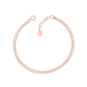 14K 루비 볼 심플 체인 로즈골드 두줄 체인 금 팔찌