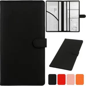 자동차 등록 및 보험 소유자 서류 카드 운전면허증 블랙용 가죽 마그네틱 셧 차량 글러브 박스 정리함