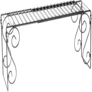 확장 가능한 스크롤 금속 선반 1개 싱크대 위 검은색