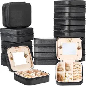 10개 여행용 주얼리 케이스 신부 들러리 선물 상자 정리함 미러 작은 박스 여성 소녀 귀걸이 반지 목걸이용