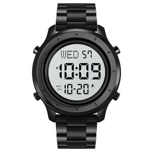 [미국배송] 고사사 다기능 LED 디지털 남성용 시계 가죽 밴드 아웃도어 스포츠 손목시계 날짜 알람 캐주얼 스테인리스 스틸 방수 스톱워치