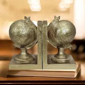 Bellaa 25693 골든 글로브 책꽂이 장식용 행성 지구본 골동품 독특한 옛 세계 지도 러 스틱 미끄럼 방지