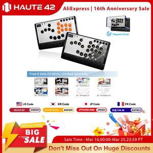 Haute42 마그네틱 C-AT 레버리스 파이트스틱 히트박스 컨트롤러 PC/PS4/PS5용 스틱리스 아케이드 스틱