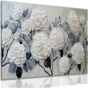 침실용 트로곤업 화이트 플로럴 캔버스 월 아트 대형 식물 풍경 거실용 현대 미술 주방 사무실 프린트