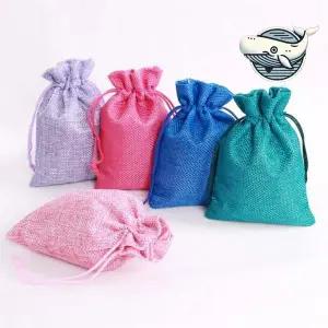 다양한 색상 컬러 린넨 수납 파우치 복주머니