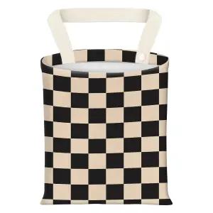 자동차 쓰레기통 시트백 걸이 귀여운 가방 정리함 및 여행용 보관 야외 블랙 베이지 격자무늬
