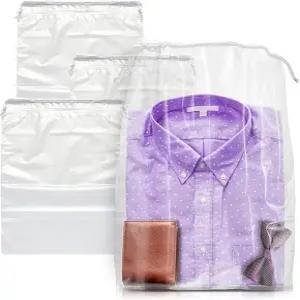 여행용 InfinitePack 대형 투명 신발 가방 휴대용 남녀용 드로스트링이 있는 파우치 보관 정리함 로프가