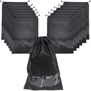 여행용 신발 가방 12팩 투명 창문 및 드로스트링이 있는 액세서리 세탁 장난감을 위한 재사용 가능한 방진